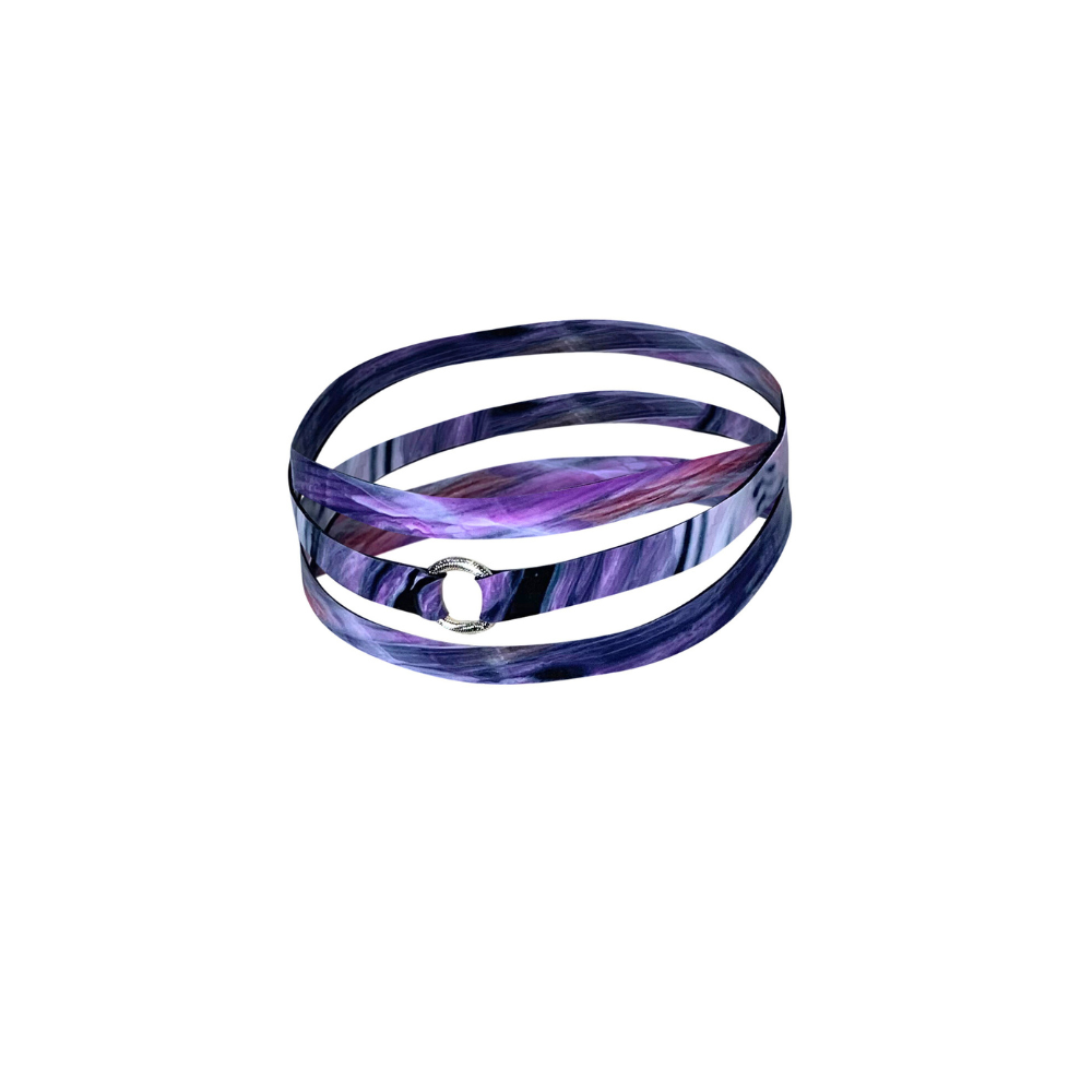 (ONE OF A KIND) Purple Planet Print O Ring Wrap Choker READY TO SHIP  Jewelry - Vex Inc. | Latex Clothing