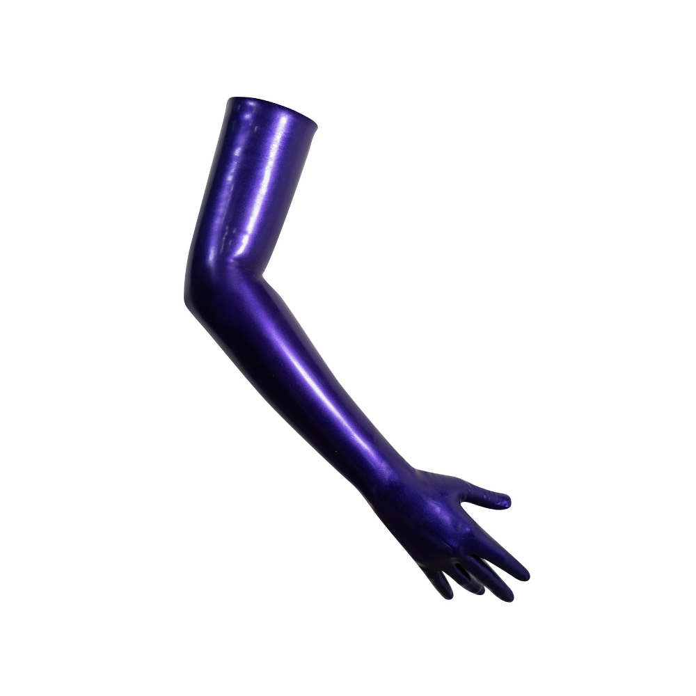 Seamed Long Latex Gloves READY TO SHIP Small / Purple Metal Womens - Vex Inc. | Latex Clothing