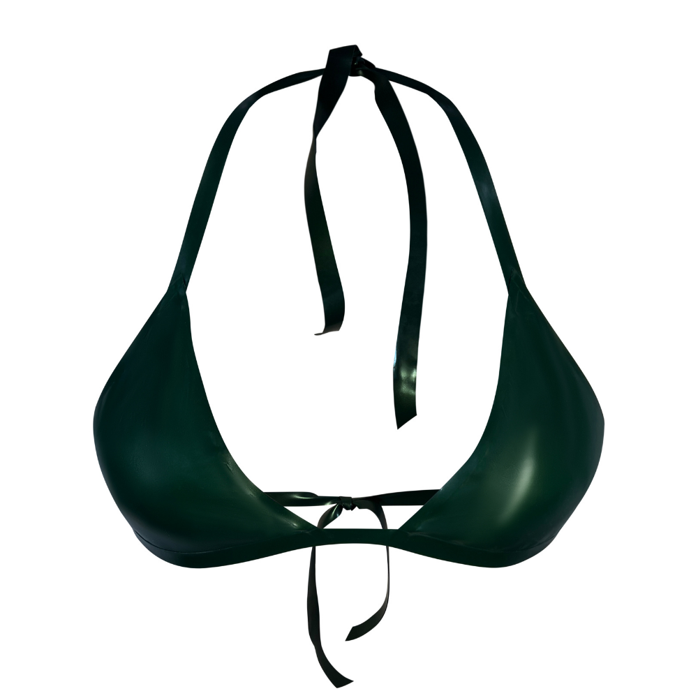 Frontage Bikini Top READY TO SHIP XS (A Cup) / Metallic Green Womens - Vex Inc. | Latex Clothing